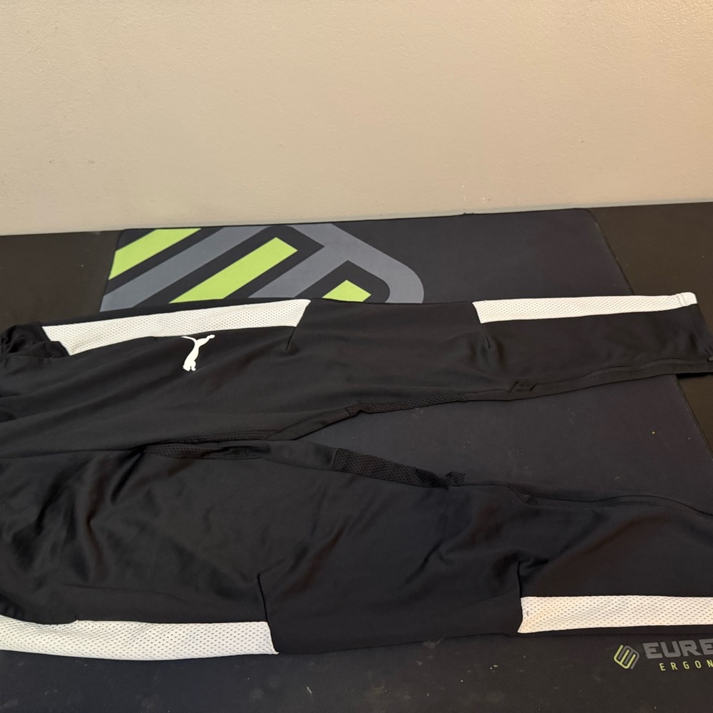 Puma Tracksuit Pants Black White Men’s Small